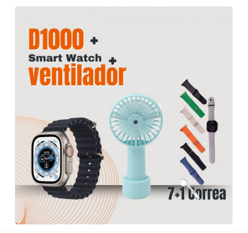 RELOJ D1000 SMART WATCH PLATEADO